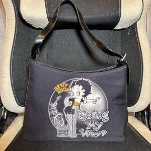 Vintage Betty boop rhinestone biker shoulder bag purse